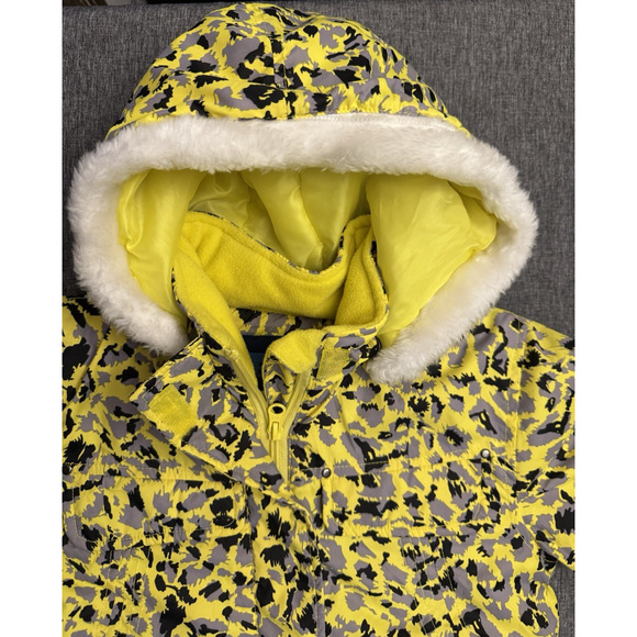 Iceberg Toddler Girls Animal Print Yellow & Black Jacket Coat 3T - Picture 8 of 8
